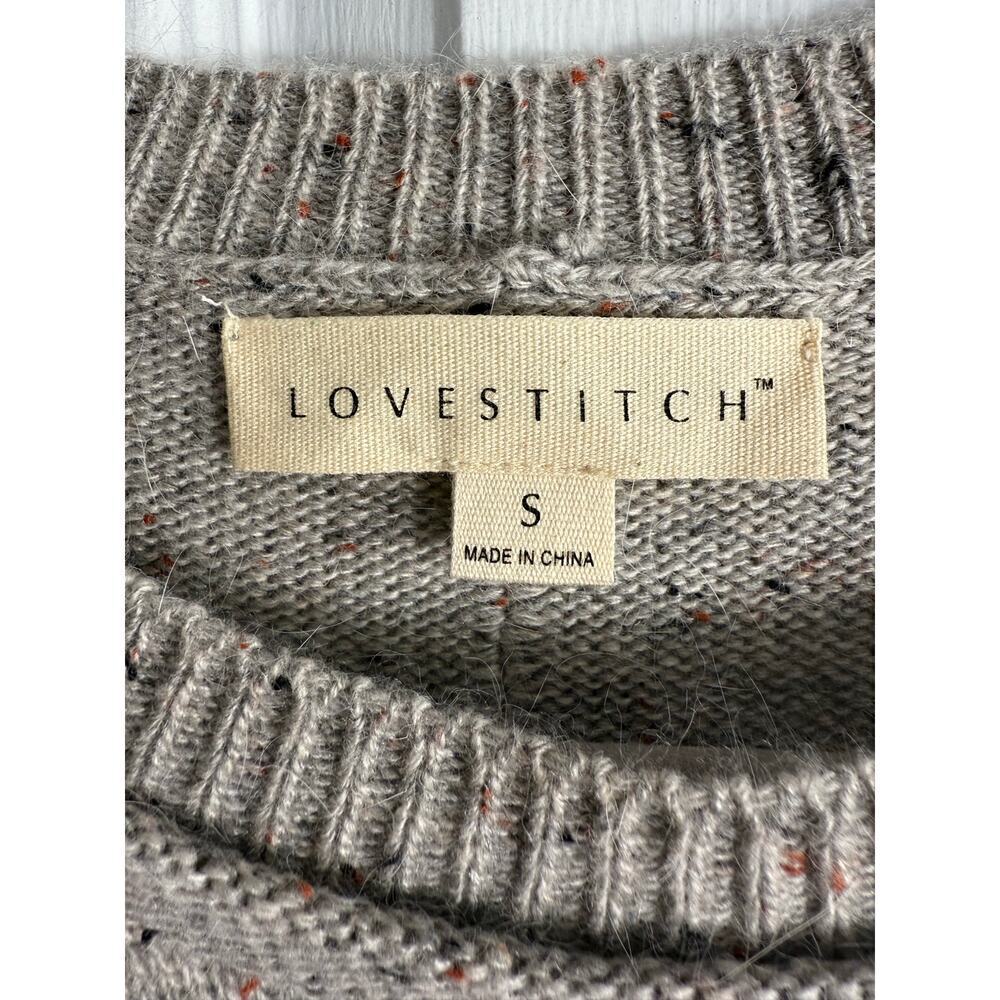 Lovestitch Grey Speckled Angora Blend Knit Sweater Size Small - Picture 4 of 6